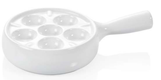 Piatto in porcellana con manico per 6 Escargot