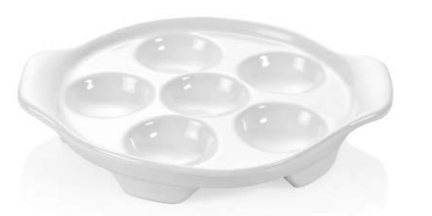 Piatto di porcellana per 6 escargot